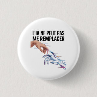 Badge Rond 2,50 Cm Intelligence artificielle et humains