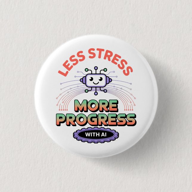 Badge Rond 2,50 Cm Intelligence Artificielle Mode Robotique Hommes To (Devant)