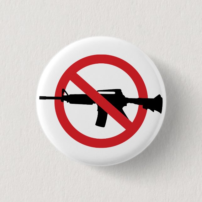 Badge Rond 2,50 Cm Interdire les fusils d'assaut - Pas de symbole lig (Devant)