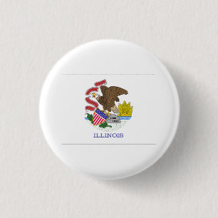 Badge Rond 2,50 Cm International de DRAPEAU de l'Illinois