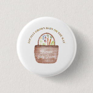 Badge Rond 2,50 Cm Invitation à la Baby Shower sur le thème du Marché