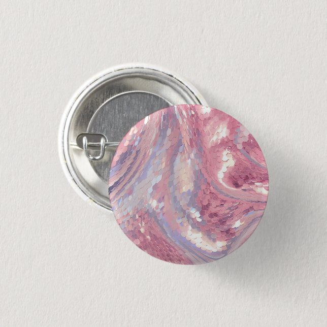 Badge Rond 2,50 Cm Iridescent Pink and Purple  (Devant & derrière)