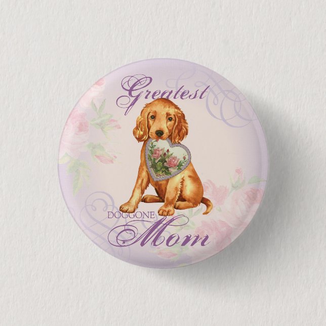 Badge Rond 2,50 Cm Irish Setter Heart Maman (Devant)