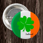 Badge Rond 2,50 Cm Irlande & quatre feuilles de trèfle, drapeau irlan<br><div class="desc">Boutons : Irlande et Dublin - J'aime mon pays et drapeau irlandais & quatre feuilles de trèfle patriotes / fans de sport</div>