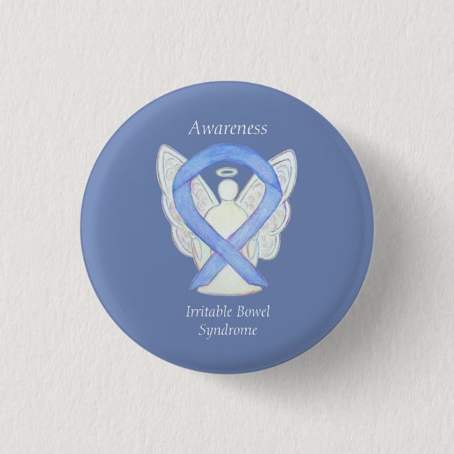 Badge Rond 2,50 Cm Irritable Syndrome de l'intestin Ribbon IBS Pin (Devant)