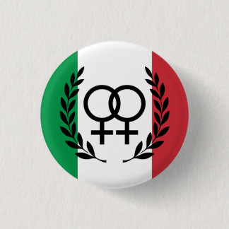 Badge Rond 2,50 Cm Italian Flag Lesbian Pride Pin with laurel wreath