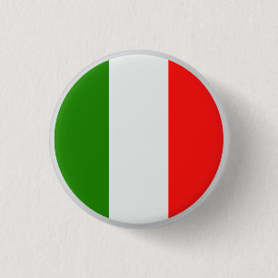 Badge Rond 2,50 Cm Italie, couleurs du drapeau rouge, blanc, vert,