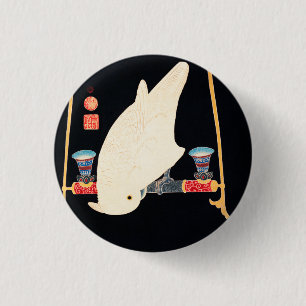 Badge Rond 2,50 Cm Ito Jakuchu A White Macaw