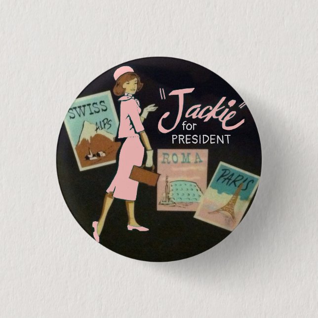 Badge Rond 2,50 Cm Jackie Kennedy pour le président (Devant)