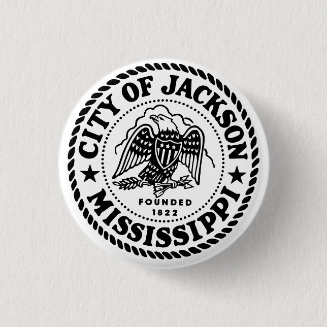 Badge Rond 2,50 Cm Jackson Mississippi (Devant)
