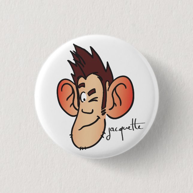 Badge Rond 2,50 Cm jacquette avatar clin d'oeil (Devant)