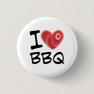 Badge Rond 2,50 Cm J'adore le barbecue