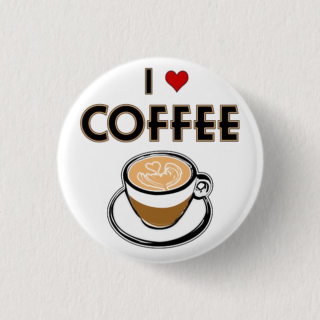 Badge Rond 2,50 Cm J'adore le café (Devant)