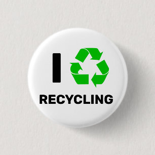 BADGE ROND 2,50 CM J'ADORE LE RECYCLAGE