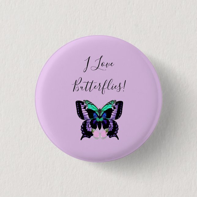 Badge Rond 2,50 Cm J'adore les papillons ! (Devant)