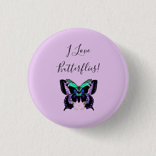 Badge Rond 2,50 Cm J'adore les papillons !