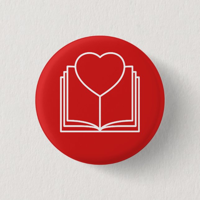 Badge Rond 2,50 Cm ♥ j'adore lire des livres (Devant)
