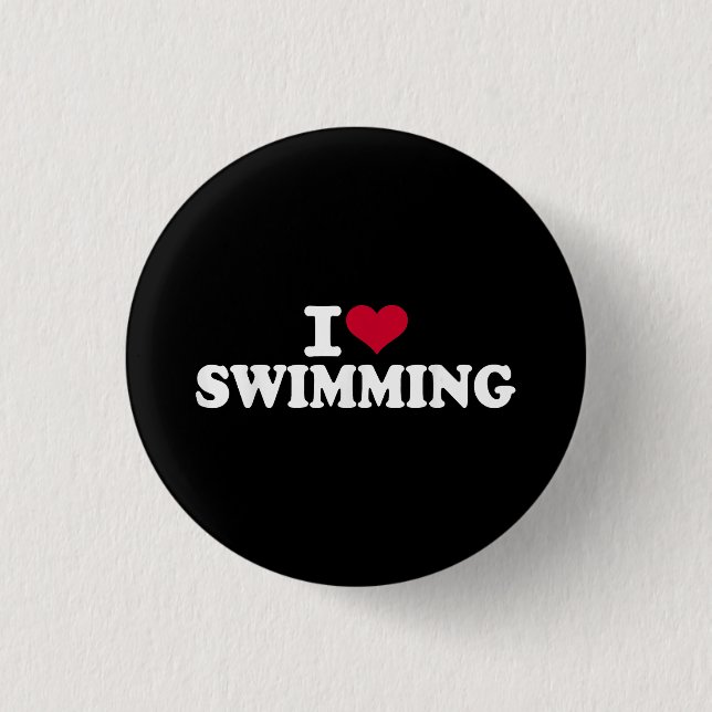 Badge Rond 2,50 Cm J'adore nager (Devant)