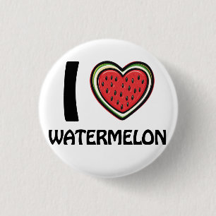 Badge Rond 2,50 Cm J'adore Watermelon