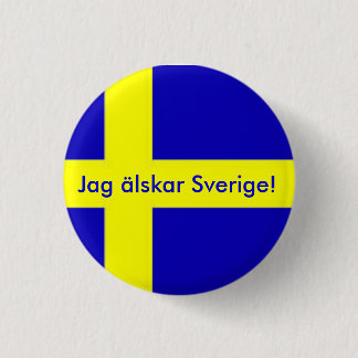 Badge Rond 2,50 Cm Jag älskar Sverige Button