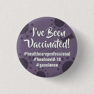 Badge Rond 2,50 Cm J'ai été vacciné avec des hashtags, Comptes de 
