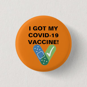 BADGE ROND 2,50 CM J'AI EU MON BOUTON DE VACCIN COVID-19