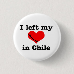 Badge Rond 2,50 Cm J'ai laissé mon coeur au Chili