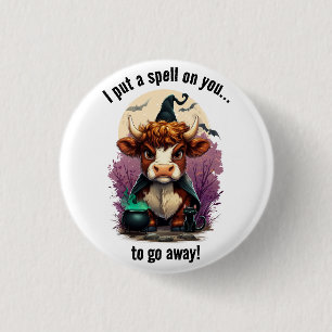 Badge Rond 2,50 Cm J'Ai Mis Un Signe Sur Vous Grumpy Highland Cow Wit