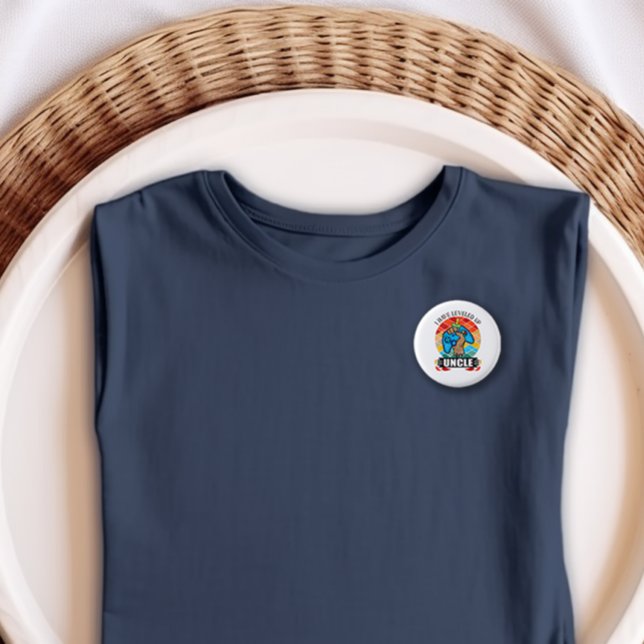 Badge Rond 2,50 Cm J'ai nivelé jusqu'au bouton Oncle (I Have Leveled Up to Uncle Button)