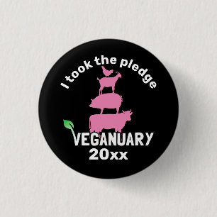 Badge Rond 2,50 Cm J'ai pris l'engagement du 20xx Veganural !