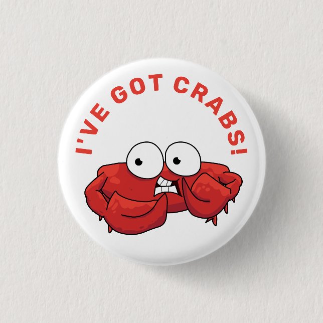 Badge Rond 2,50 Cm J'ai un t-shirt crabe (Devant)