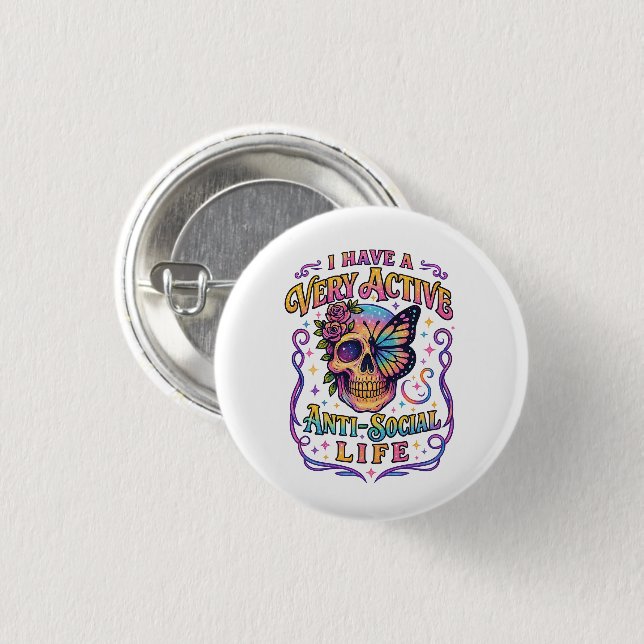 Badge Rond 2,50 Cm J'Ai Un Très Actif... (Devant & derrière)