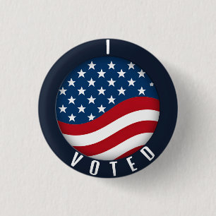 Badge Rond 2,50 Cm J'ai VOTÉ avec un drapeau américain