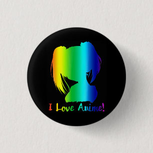 Badge Rond 2,50 Cm j'aime anime manga drôle cosplay
