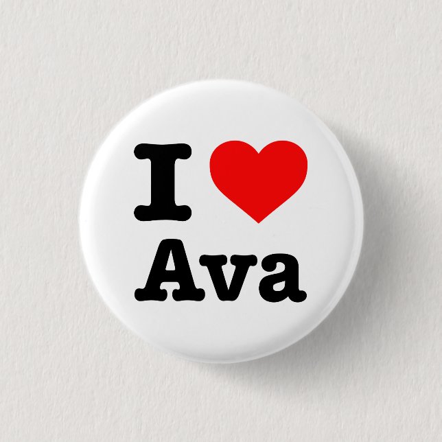 BADGE ROND 2,50 CM "J'AIME AVA " (Devant)