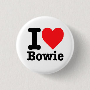 Badge Rond 2,50 Cm "J'aime Bowie"