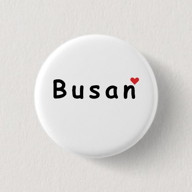 Badge Rond 2,50 Cm J'aime Busan (Devant)