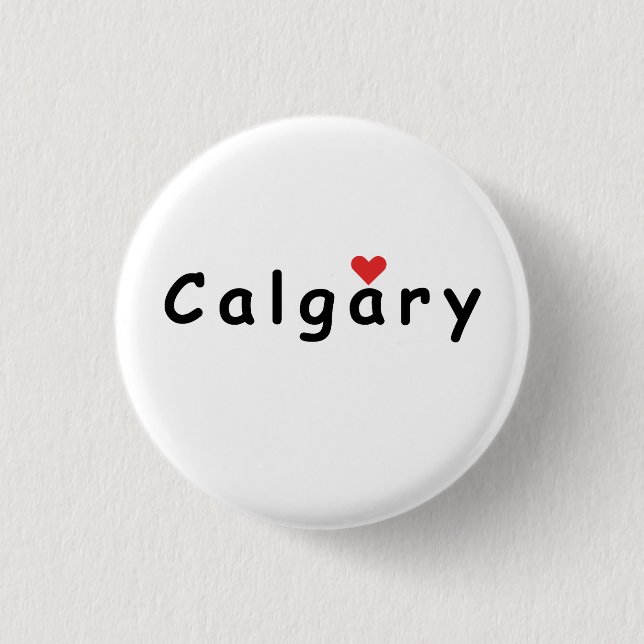 Badge Rond 2,50 Cm J'aime Calgary (Devant)