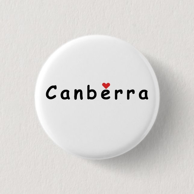 Badge Rond 2,50 Cm J'aime Canberra (Devant)