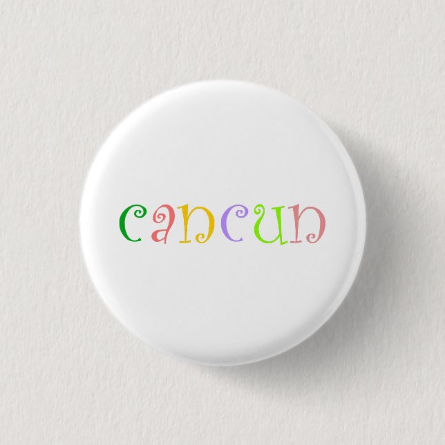 Badge Rond 2,50 Cm J'aime Cancun (Devant)