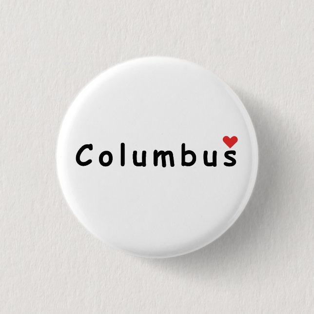 Badge Rond 2,50 Cm J'aime Columbus (Devant)