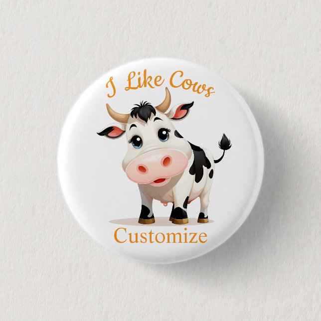 Badge Rond 2,50 Cm J'Aime Cows Art Thunder_Cove (Devant)