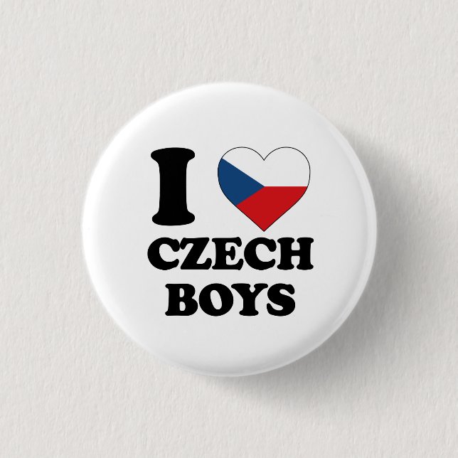 Badge Rond 2,50 Cm J'aime Czech Boys (Devant)