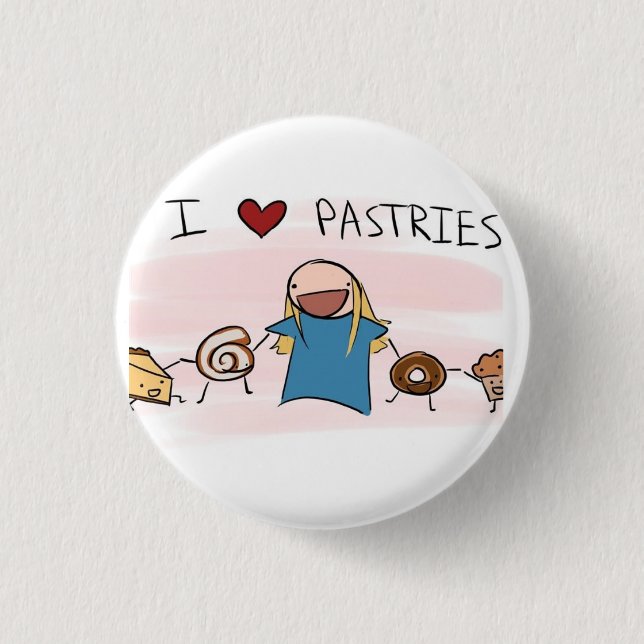 Badge Rond 2,50 Cm J'aime des pâtisseries (Devant)
