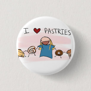 Badge Rond 2,50 Cm J'aime des pâtisseries