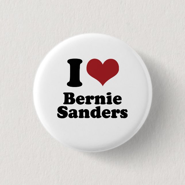 Badge Rond 2,50 Cm J'aime des ponceuses de Bernie pour le président (Devant)