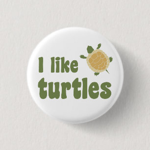 Badge Rond 2,50 Cm J'aime des tortues
