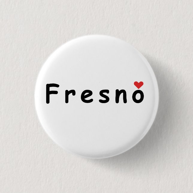 Badge Rond 2,50 Cm J'aime Fresno (Devant)