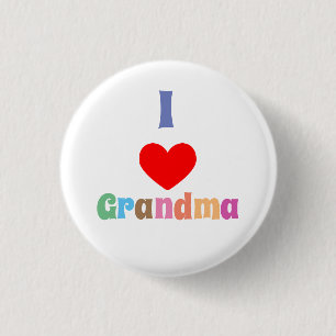 Badge Rond 2,50 Cm J'aime grand-mère