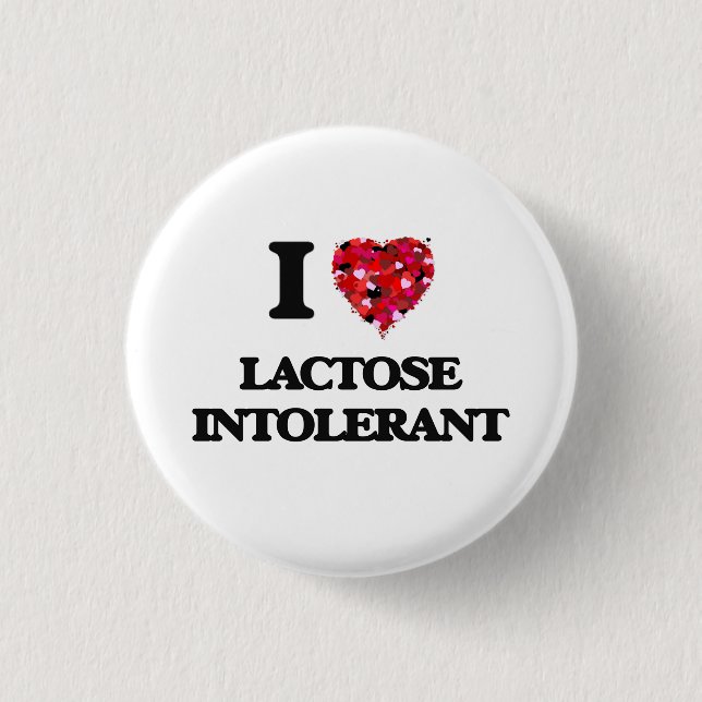 Badge Rond 2,50 Cm J'aime intolérant à la lactose (Devant)